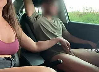 Casada Karen Kiss Pays With Hidden Car Blowjob To Friend Cuckold