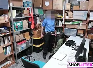 shoplifting teen 18+ picks monster cock over cops