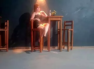 Whoa, redhead slut hikes skirt for bareback pounding with restaurant waiter!