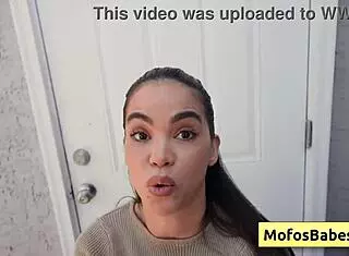 Sexy Brunette Angelina Moon Pays Logan Xander with Wet Blowjob and Juicy Shaved Pussy in Garden