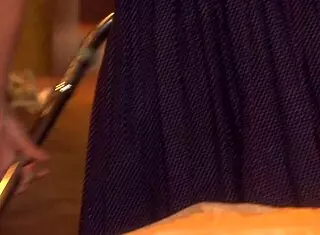 brooke banner's shaved milf pussy fingered and fucked bent over bed by older guy!