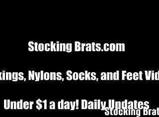 Tara and Summer Suck Toes in Sheer Stockings