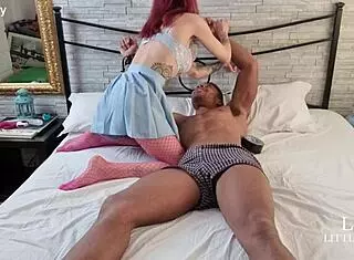 redhead teen bound in bdsm takes bbc rimjob deepthroat face sitting screaming swallow 😱🍆💦