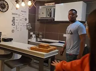 Busty Curvy Jennie Pounds Pizza Guy In Hot Kitchen Interracial