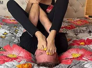asian femdom crushes man in barefoot foot fight domination