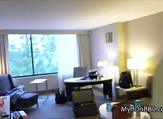 Naughty blondes share big black cocks in wild hotel foursome