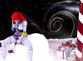 redhead joanna angel deepthroats big cock toys in christmas xxx parody cosplay