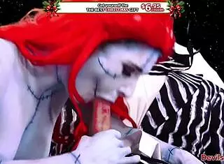 redhead joanna angel deepthroats big cock toys in christmas xxx parody cosplay