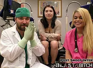 mina moon spreads wide backstage in latex gloves for a creamy pov finish