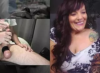 Big booty mature MILF craves small cock then huge toy anal cage surprise creampie