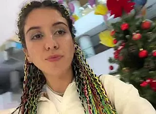 Crazy Brunette Facial After Mall Toilet Blowjob