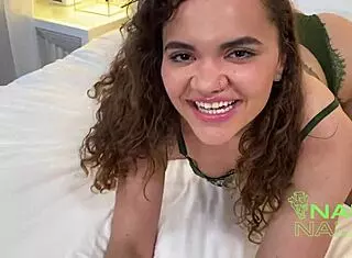 curvy ebony slut's first time deepthroats european bwc in rough lingerie pounding!