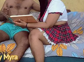 Indian stepsis begs stepbro fuck favor studying hardcore