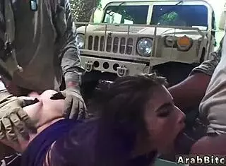 Strapon Mistress Dominates Petite Arab Uniform Outdoors Military