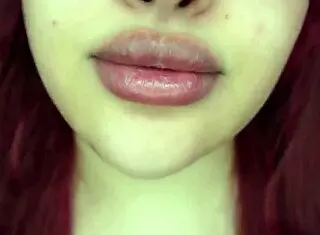 close up tongue dives deep into wet pussy lips clit