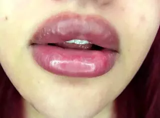 close up tongue dives deep into wet pussy lips clit