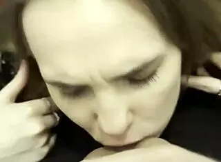 wanna see cute student slut suck stranger's cock in club?