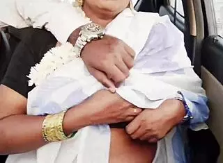 cute indian bhabi's dirty telugu talk during long drive fuck session