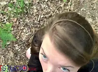 imagine this hot 18+ teen next door giving pov outdoor blowjob cumshot in pantyhose