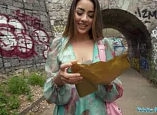 Public Agent Kitty Pretty Brunette Sucks Cock Deep Pov