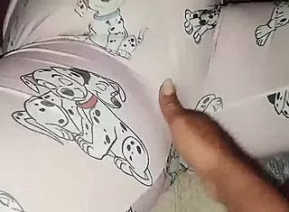 Stepbro sneaks in grabs step sis in pajamas fingers wet pussy till she squirts hard