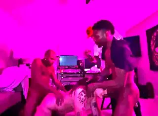 pretty submissive babe gets roughly sucked and cumshot by bbc kings at home