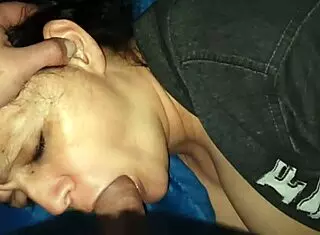 Big black cock gets a slurping blowjob from one eyed BBC whore