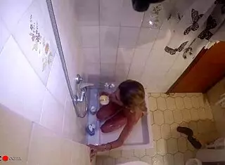 Amateur couples explore intimate moments in the shower