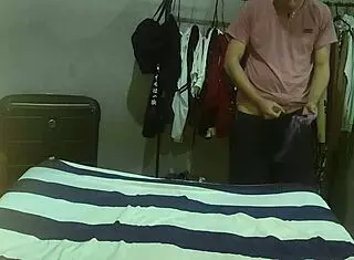 Curvy aunt catches me spying while changing, fucks me secretly, begs for cum inside.