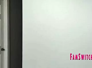 my dick accidentally slipped into my stepsis's shaved pussy while we were fighting, her big ass shaking wildly