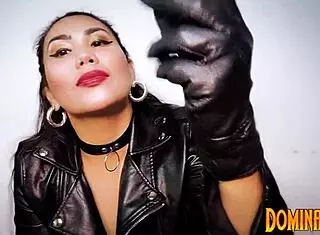Mistress in Leather Jacket Dominates with Femdom ASMR Techniques