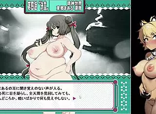 beating the female tanuki monster in hentai game
