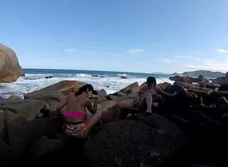 wild african orgy unfolds on florianopolis beach with ines ventura and joy cardozo in public outdoor frenzy