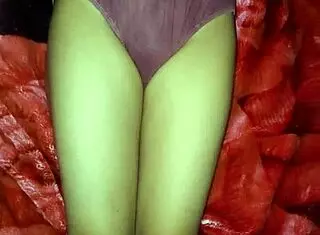 Indian woman enjoys lively outdoor party in stockings