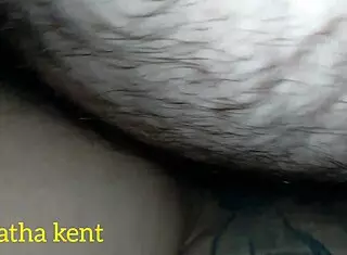 agatha kent with hairy guy, he cums inside and keeps fucking