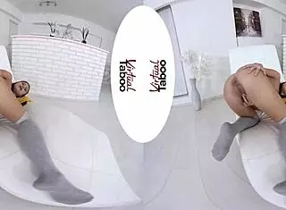 Kitty Rhapsody Experiences Intense Orgasm in Virtual Taboo Scene with Shaved Brunette from POV