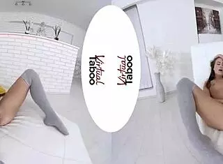 Kitty Rhapsody Experiences Intense Orgasm in Virtual Taboo Scene with Shaved Brunette from POV