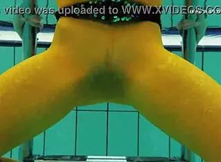 Markova's sexy orange stockings underwater