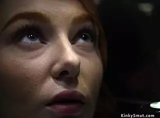 REDHEAD SLAVE WHIPPED ROUGHLY ON BONDAGE DEVICE WITH TOYS