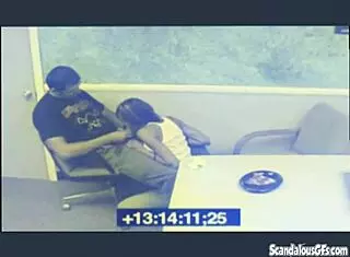 Brunette in stockings gets butt fingered