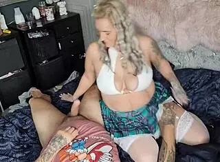 wife dresses as teen 18+ and i play with her wet pussy