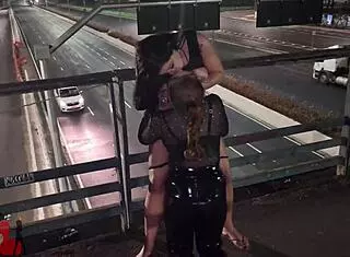 Hot Teen Fucks On Viaduct Street, Almost Caught By Police!