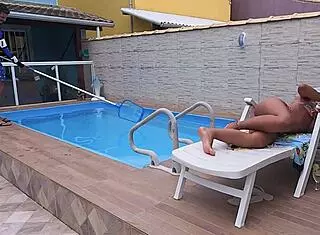 My husband left for work, and the pool cleaner with his monster cock came over.