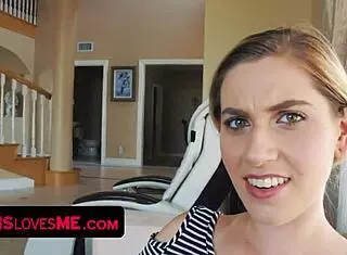 Niki Snow, Nerdy Blonde Stepsis, Seduced into Cowgirl Riding