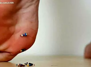 Ms Dom Annihilates Shrunken Fleas With High Arched Feet