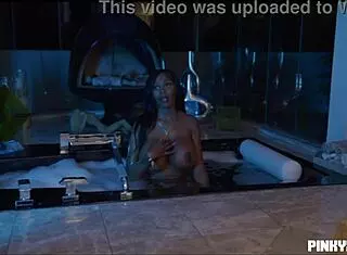 Lia Lovely bends over for Jovan Jordan's big cock in her tight ass.