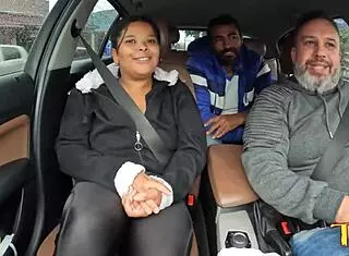 Another couple gets intimate with the naked wife in the car featuring Fanny Prado