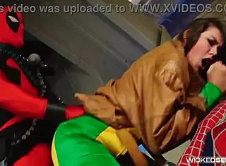 Wolverine XXX Parody Scene 4 with Allie Haze in Wild 3some Action