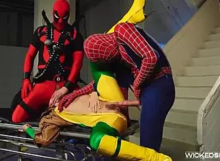 Wolverine XXX Parody Scene 4 with Allie Haze in Wild 3some Action