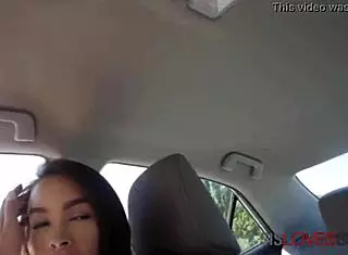 stepsis gives blowjob while driving from university